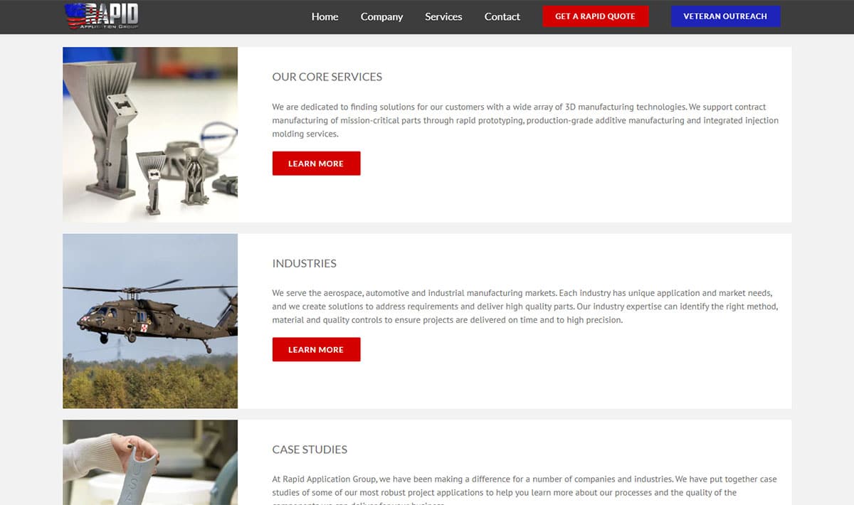 Manufacturing industry website design