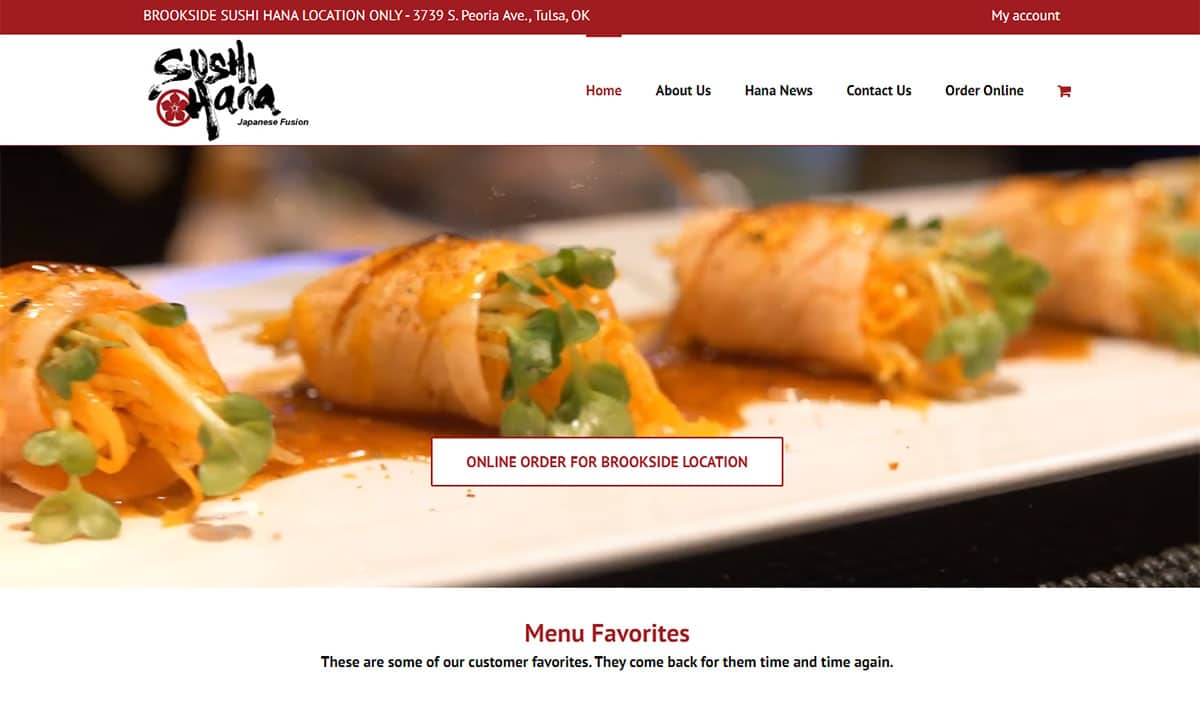 Food service industry website design