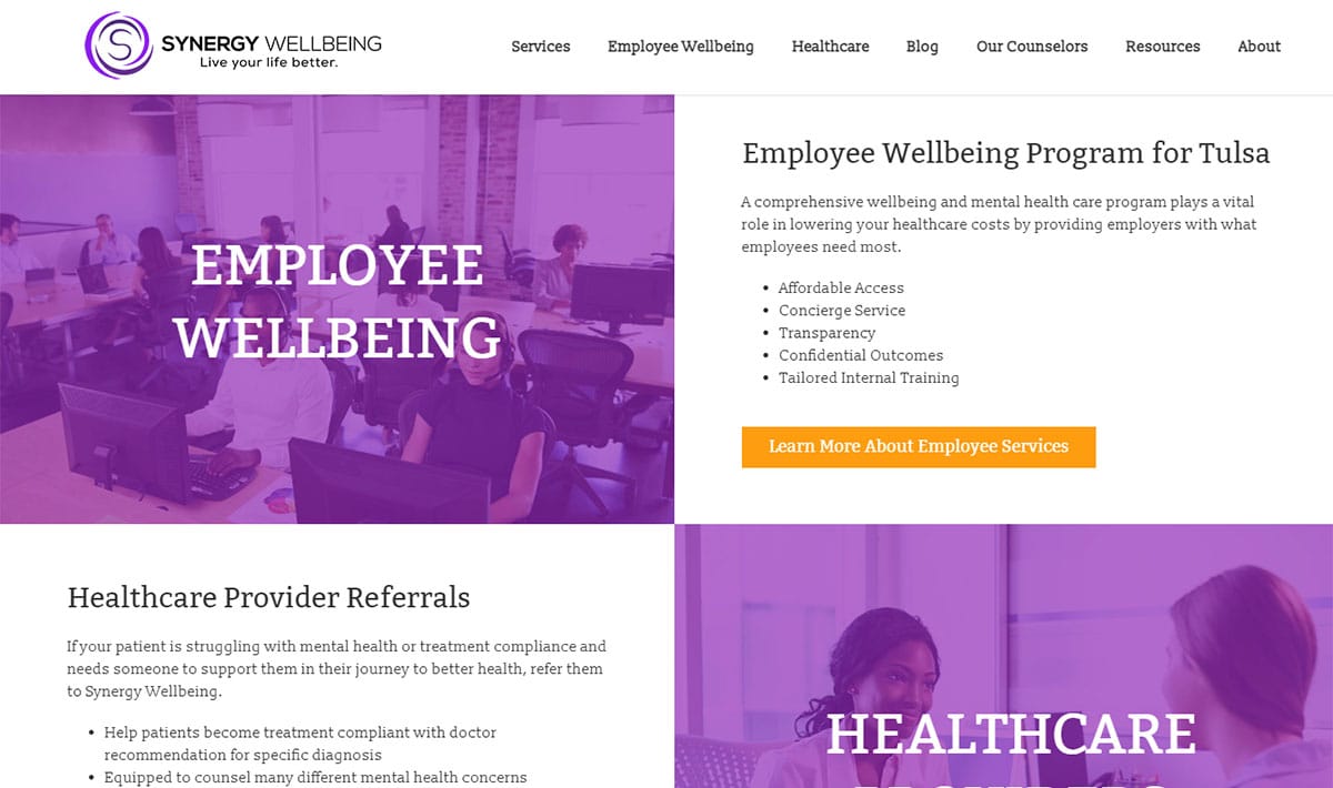 Healthcare industry website design