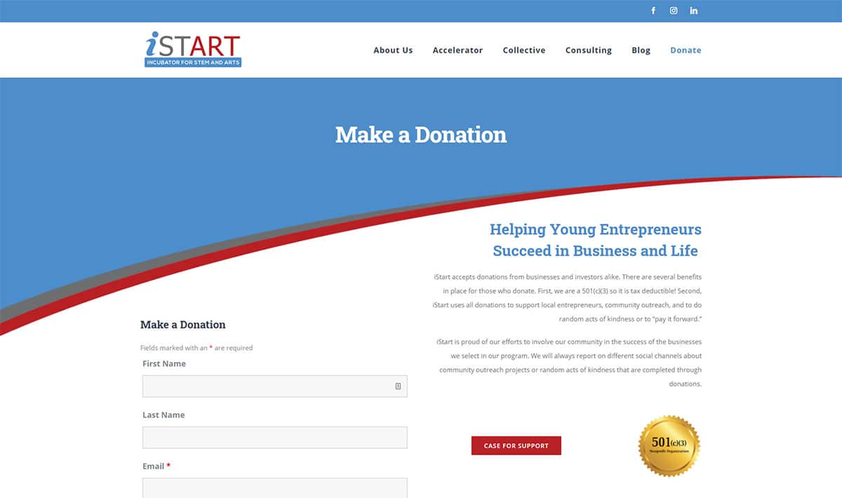 Nonprofit industry website design