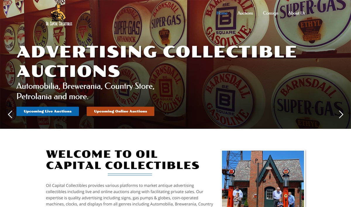 Auction industry website design