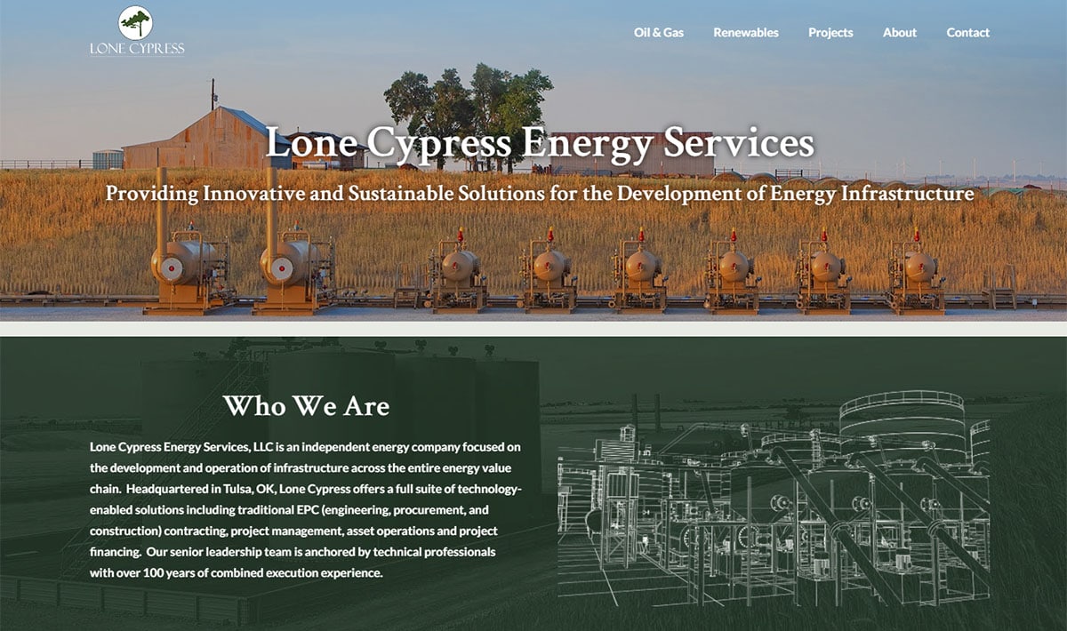 Energy industry website design