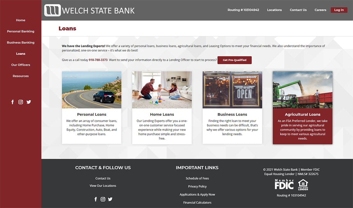 Fintech industry website design